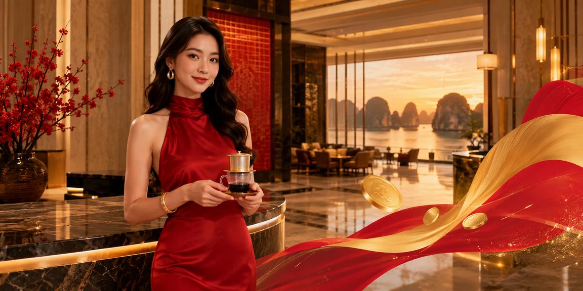 Người dùng tại Hạ Long ngồi cà phê và xem thông tin bonus thể thao trên xsmnt5
